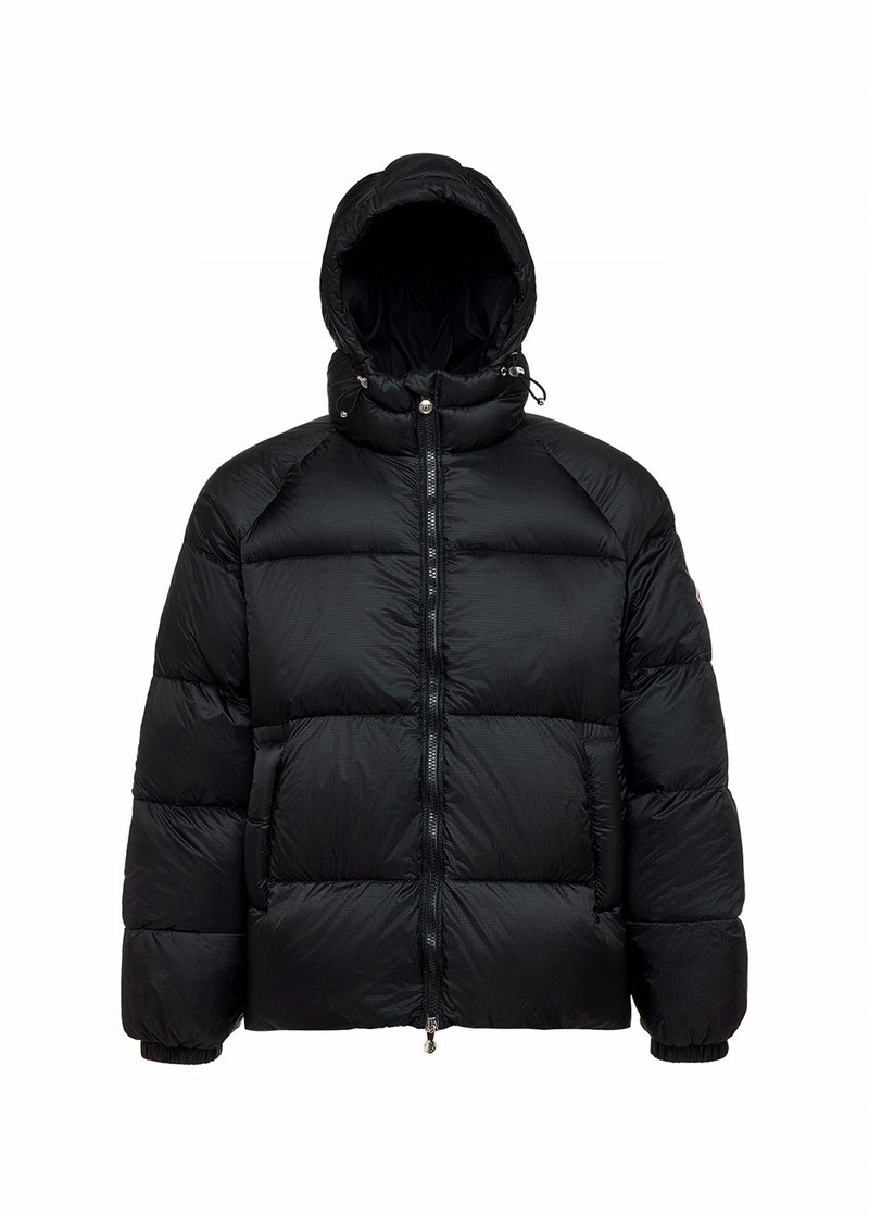 Men Pyrenex Sten Ripstop Hooded Down Jackets Black | HVU623U5508