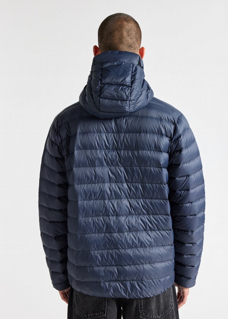 Men Pyrenex Zenith Lighweight And Packable Hooded Down Jackets Navy | HWH312H7580