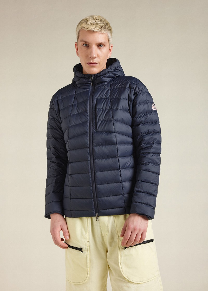 Men Pyrenex Zenith Lighweight And Packable Hooded Down Jackets Navy | HWH312H7580