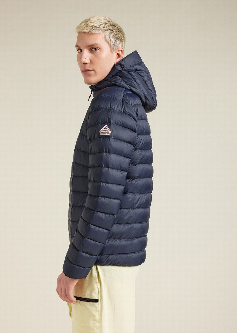 Men Pyrenex Zenith Lighweight And Packable Hooded Down Jackets Navy | HWH312H7580