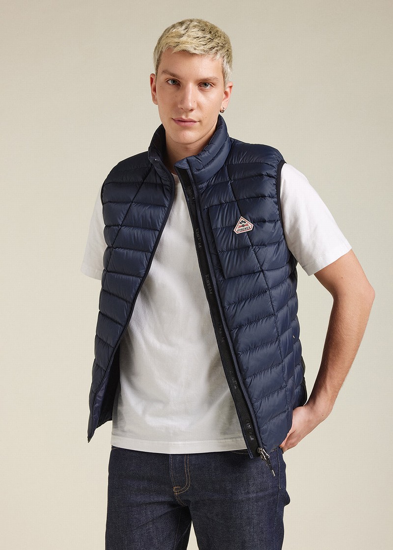 Men Pyrenex Zenith Lighweight And Packable Down Vest Navy | HKJ266J2214