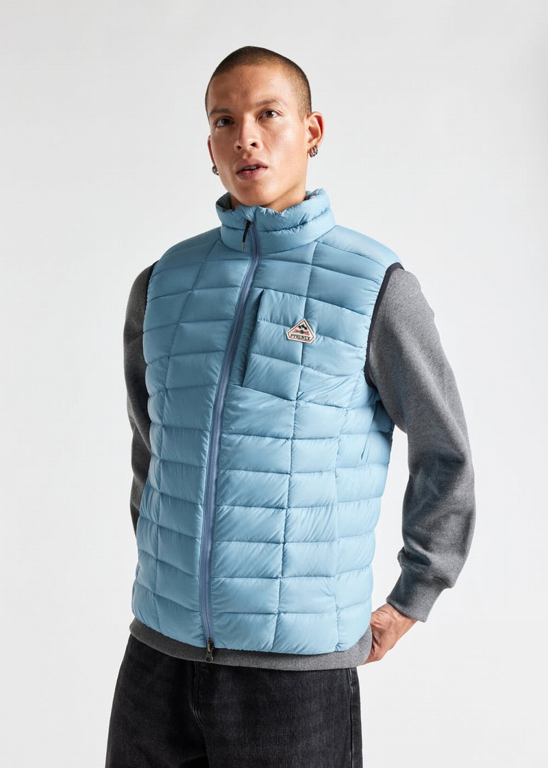 Men Pyrenex Zenith Lighweight And Packable Down Vest Blue | HCH636H7695