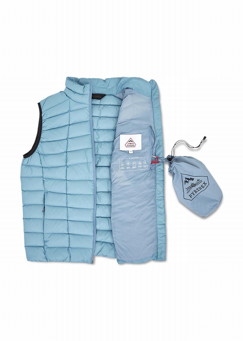 Men Pyrenex Zenith Lighweight And Packable Down Vest Blue | HCH636H7695