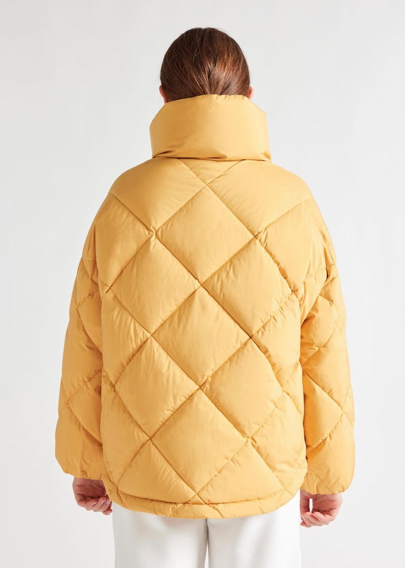 Women Pyrenex Adele Oversize Down Jackets Yellow | HXB544B5869