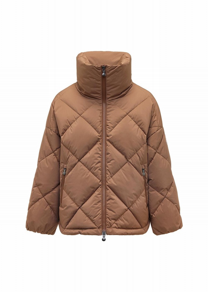 Women Pyrenex Adele Oversize Down Jackets Brown | HJW982W0003