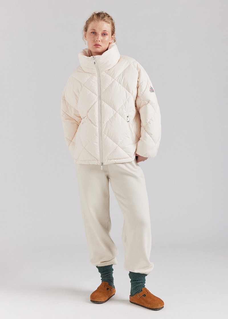 Women Pyrenex Adele Oversized Down Jackets White | HXZ387Z5475