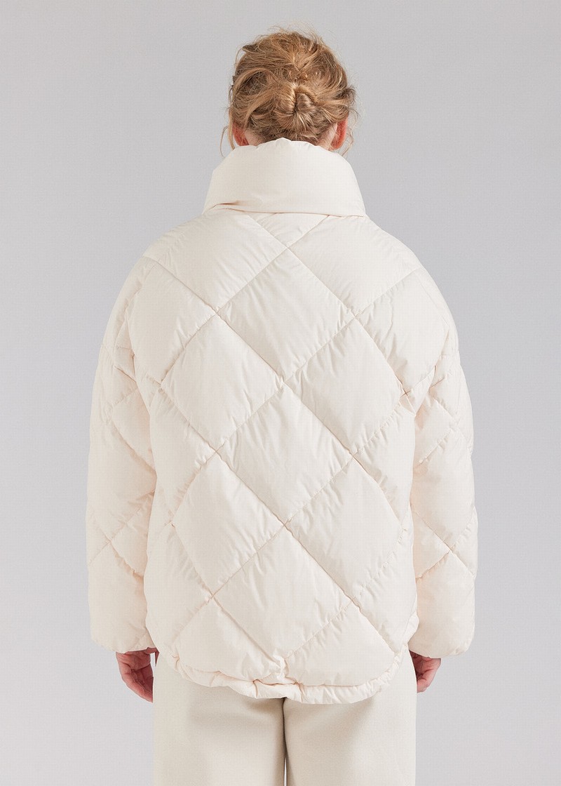 Women Pyrenex Adele Oversized Down Jackets White | HXZ387Z5475