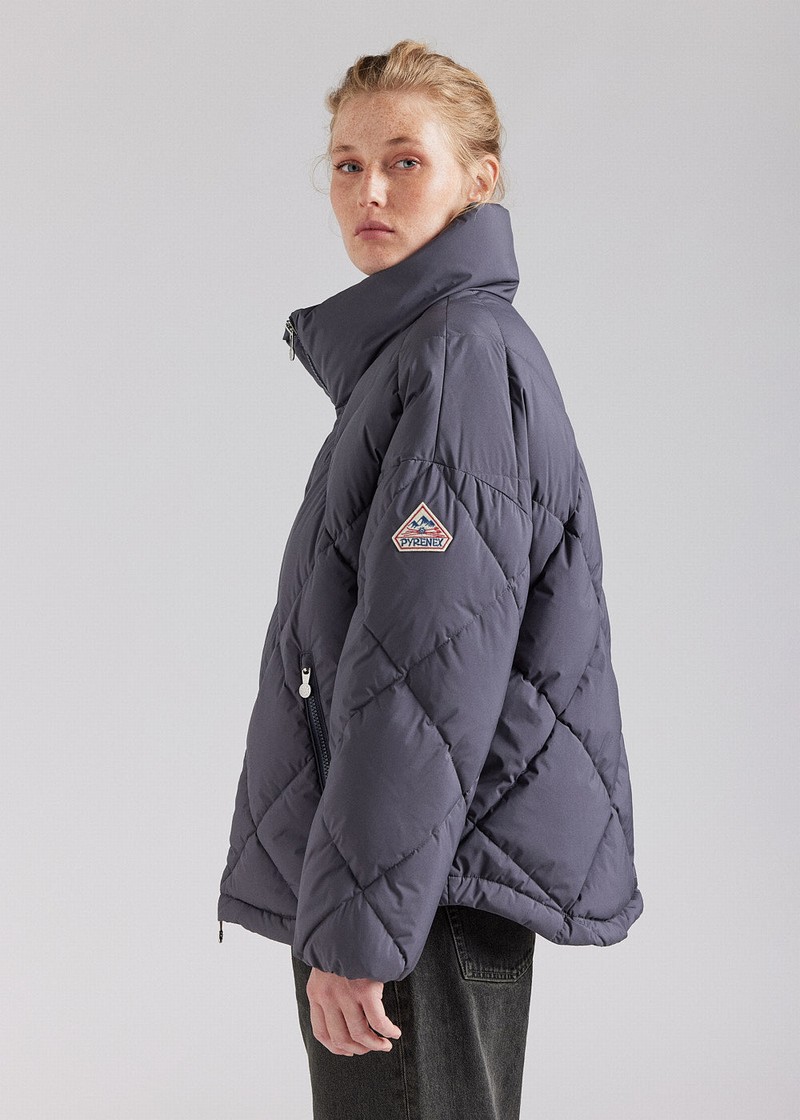 Women Pyrenex Adele Oversized Down Jackets Grey | HPI549I0400