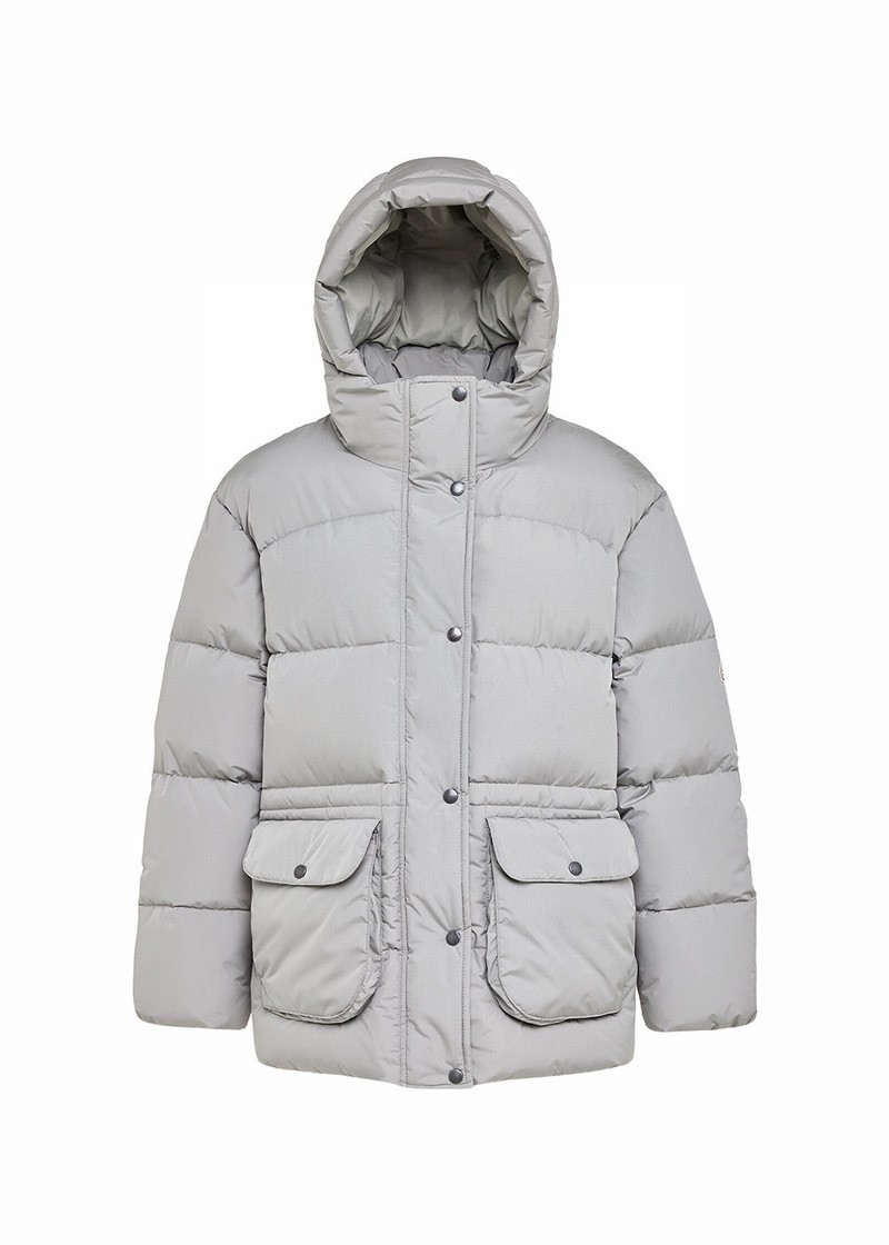 Women Pyrenex Adeline Warm Hooded Down Jackets Grey | HPK387K0671