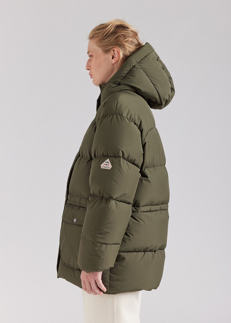 Women Pyrenex Adeline Warm Hooded Down Jackets Green | HTH608H0902