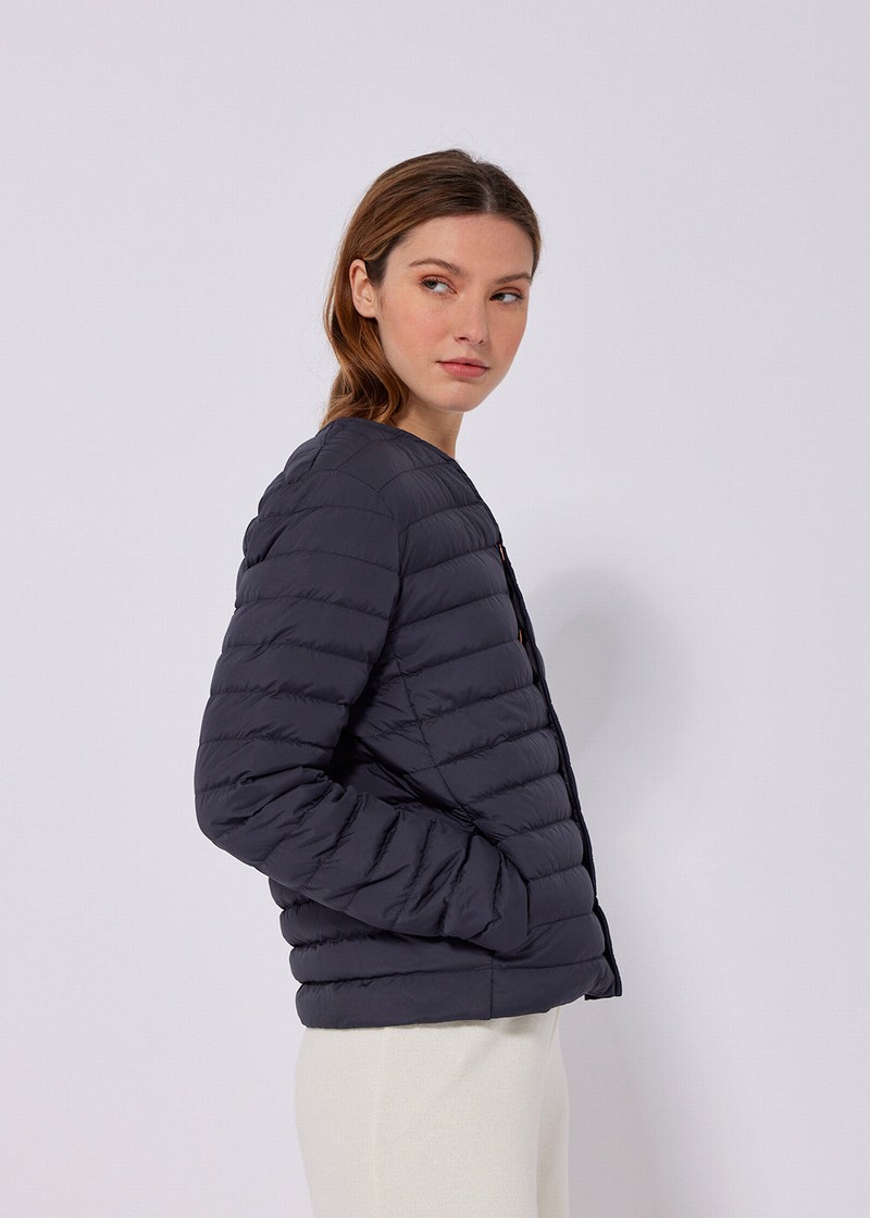 Women Pyrenex Alva Light Down Jackets Navy | HQQ968Q9850