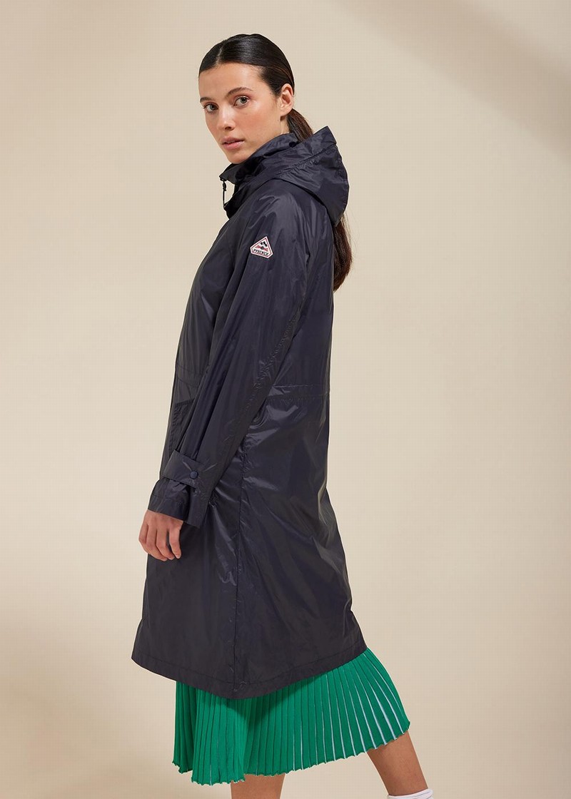 Women Pyrenex Ariane Long Windbreaker Navy | HYC581C8415