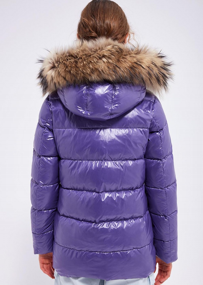 Women Pyrenex Authentic Shiny Down Jackets Purple | HME119E6096