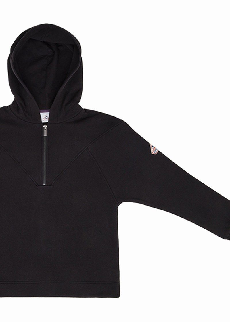 Women Pyrenex Bianca Hoodie In Organic Cotton Hoodie Black | HEX869X4877