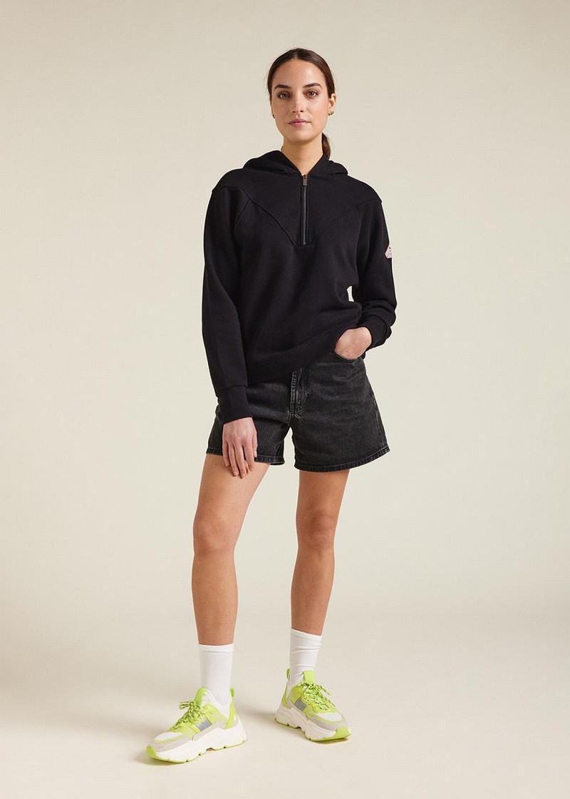 Women Pyrenex Bianca Hoodie In Organic Cotton Hoodie Black | HEX869X4877