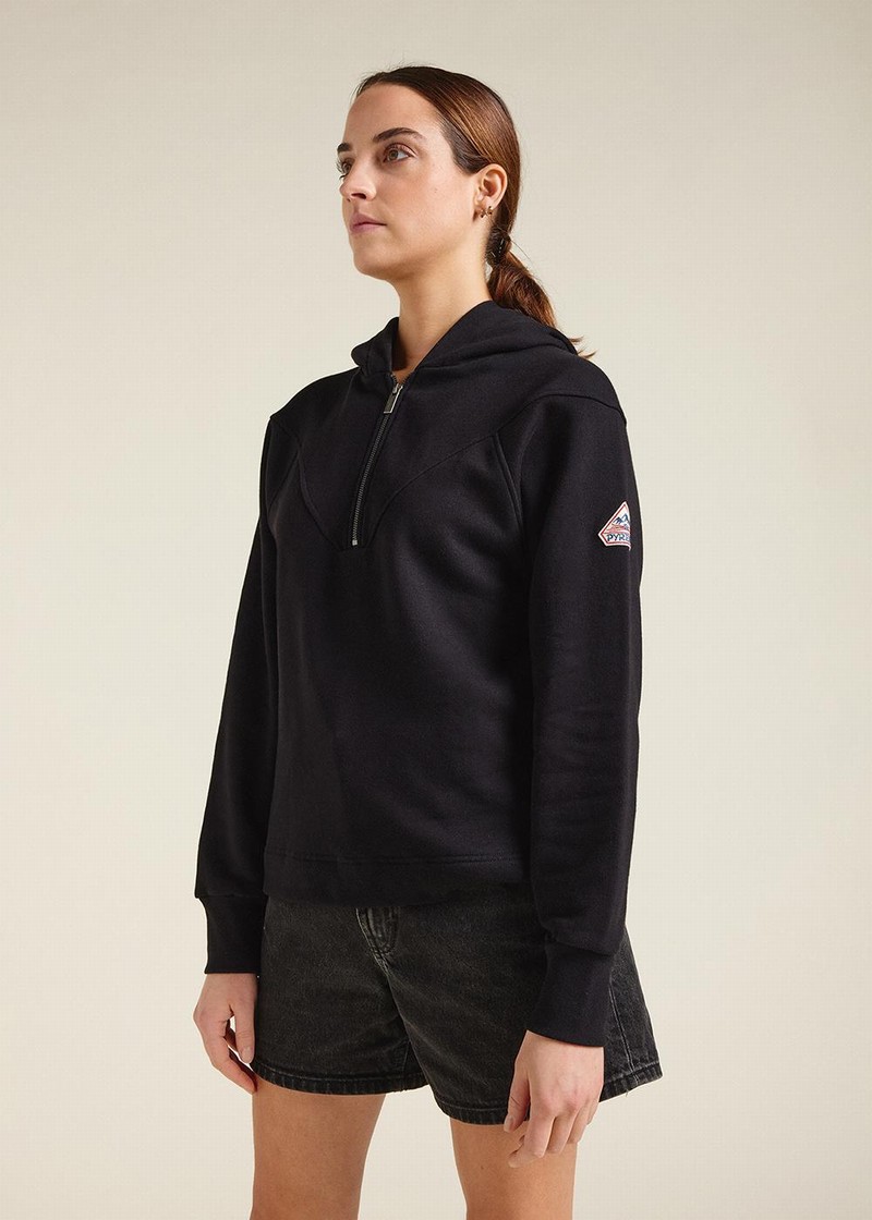 Women Pyrenex Bianca Hoodie In Organic Cotton Hoodie Black | HEX869X4877