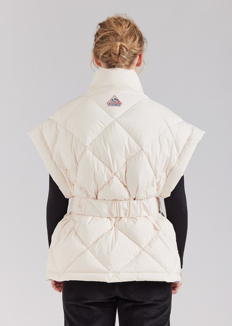 Women Pyrenex Diana Sleeveless Down Jackets White | HJO541O4848