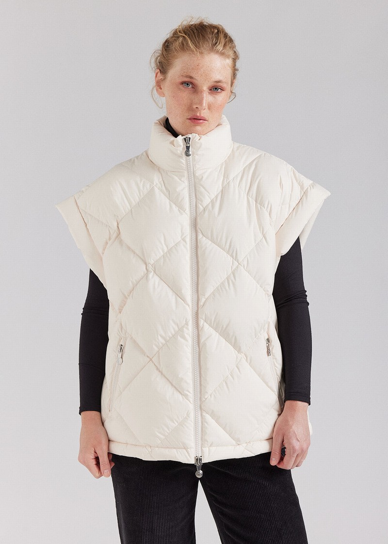 Women Pyrenex Diana Sleeveless Down Jackets White | HJO541O4848