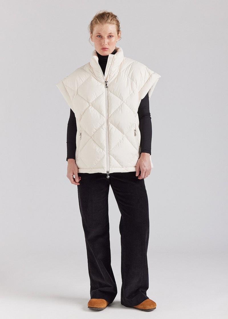 Women Pyrenex Diana Sleeveless Down Jackets White | HJO541O4848