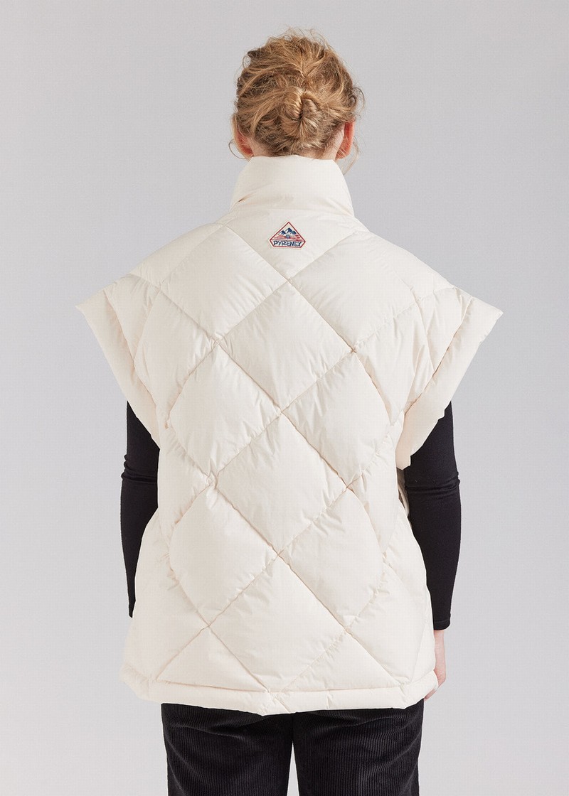 Women Pyrenex Diana Sleeveless Down Jackets White | HJO541O4848