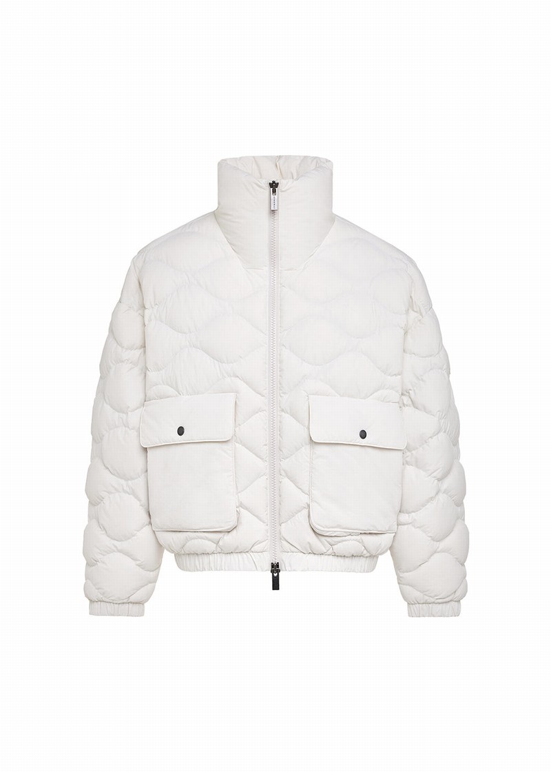 Women Pyrenex Enola Short Bomber Down Jackets White | HXW331W9594