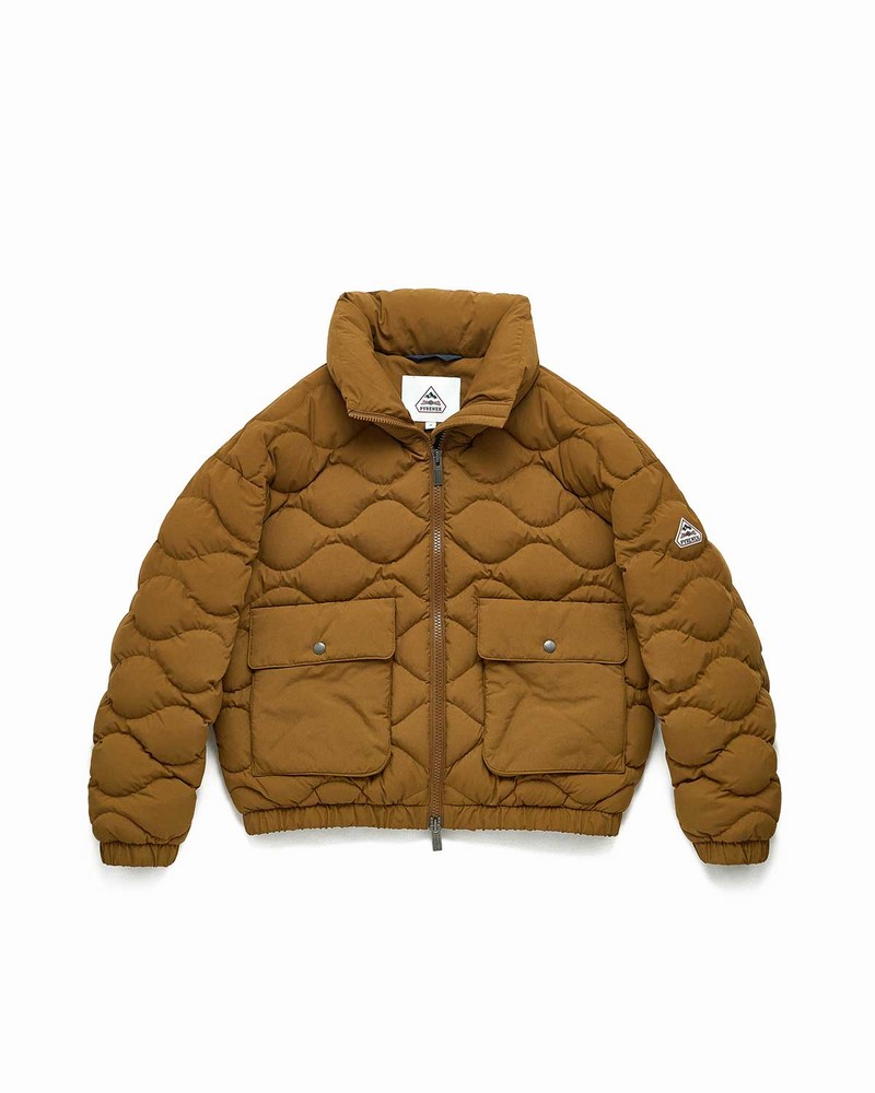 Women Pyrenex Enola Short Bomber Down Jackets Brown | HDH961H6753