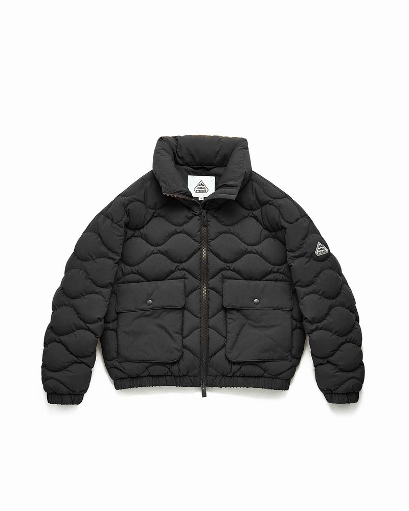 Women Pyrenex Enola Short Bomber Down Jackets Black | HIK393K5789