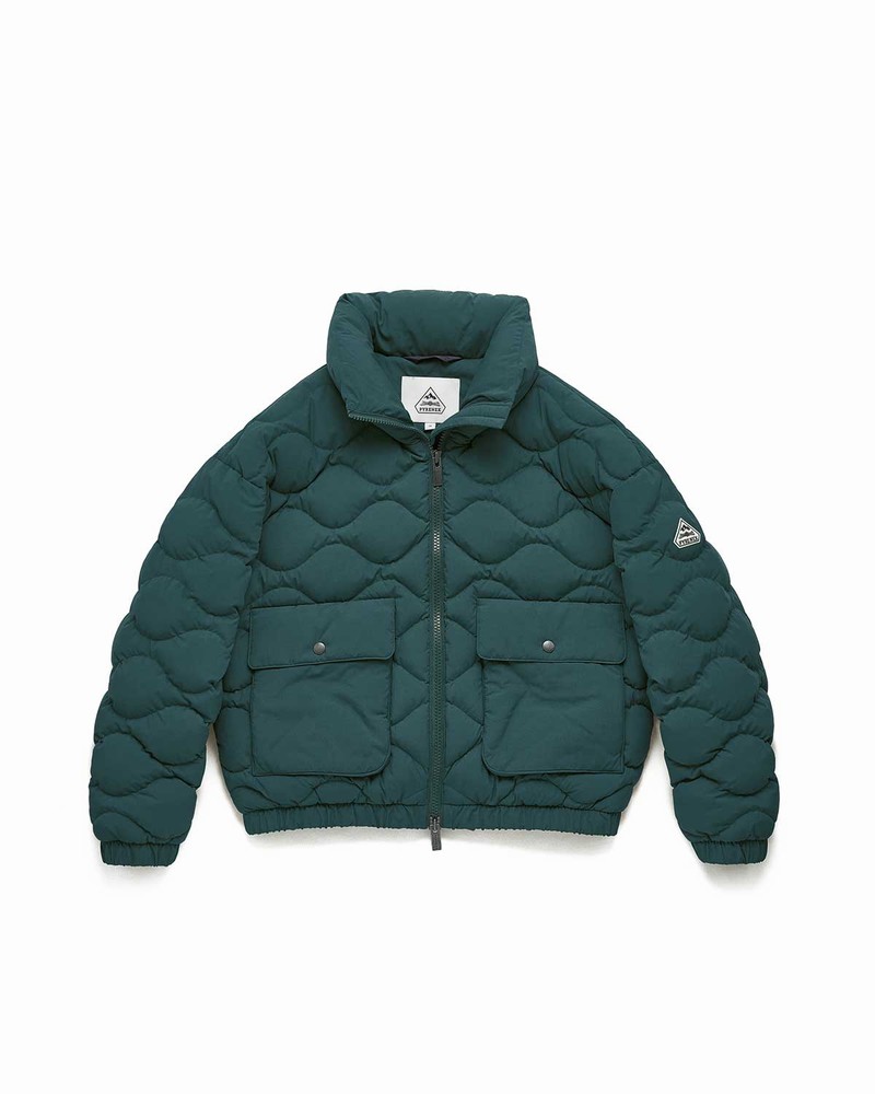 Women Pyrenex Enola Short Bomber Down Jackets Green | HRZ621Z2737