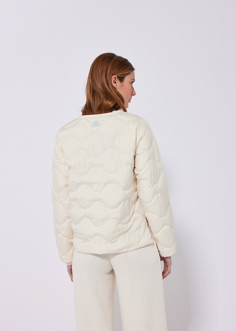 Women Pyrenex Frida Quilted Sweater Sweaters White | HIJ205J2763