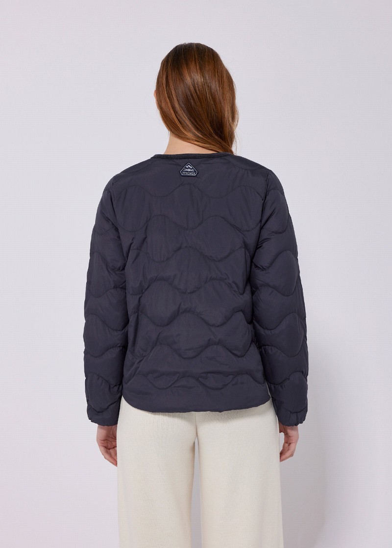 Women Pyrenex Frida Quilted Sweater Sweaters Navy | HRI295I4595