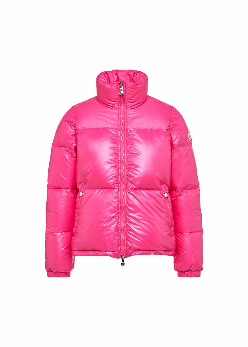 Women Pyrenex Goldin Rose Short Shiny Down Jackets Pink | HAK495K7823