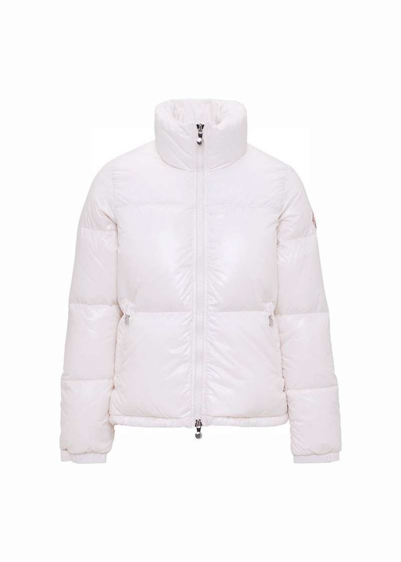 Women Pyrenex Goldin Short And Shiny Down Jackets White | HIZ753Z3150