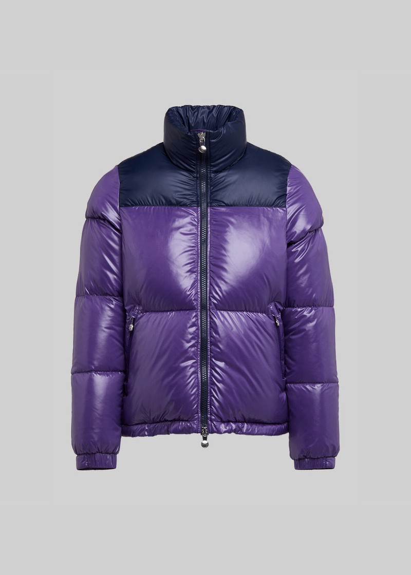 Women Pyrenex Goldin Short And Shiny Down Jackets Purple | HXC511C6096