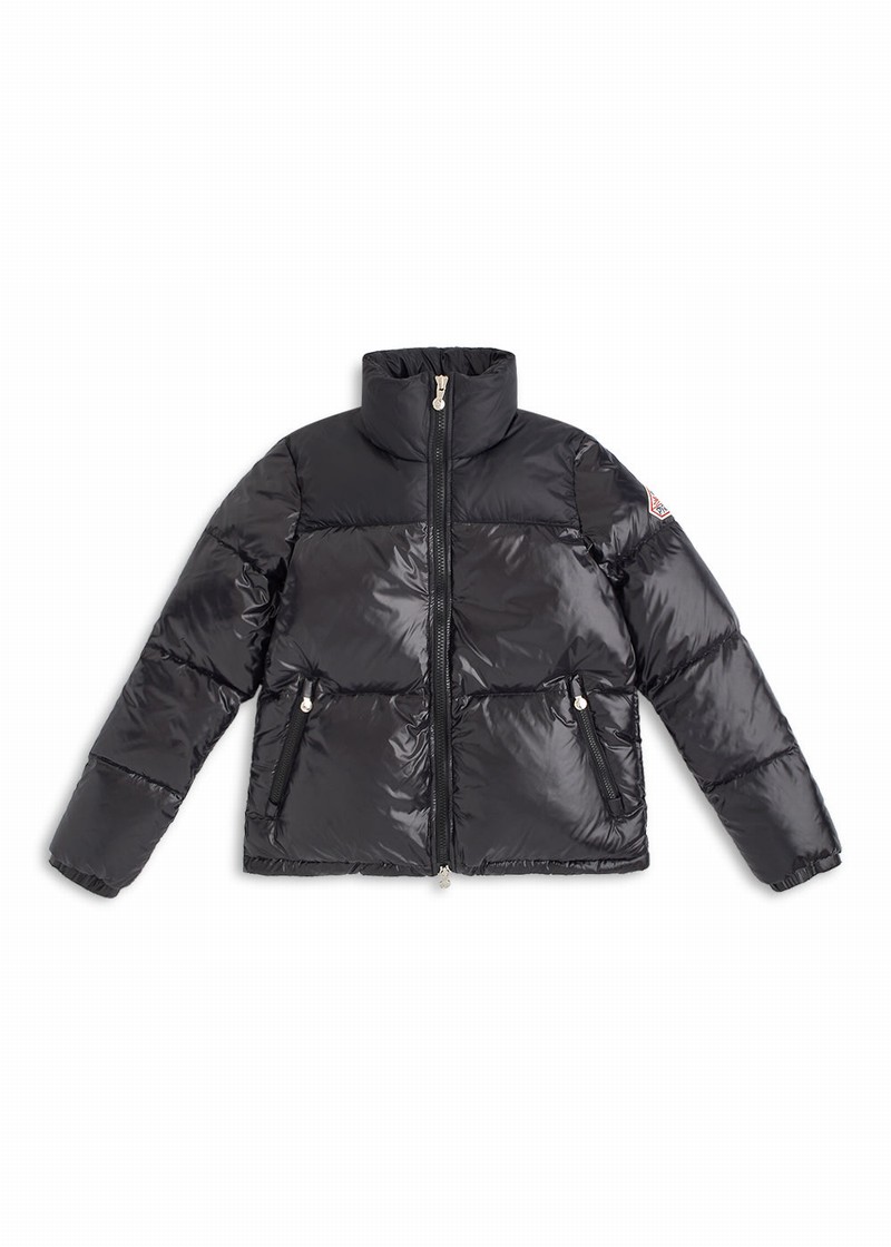 Women Pyrenex Goldin Short And Shiny Down Jackets Black | HYM290M4117