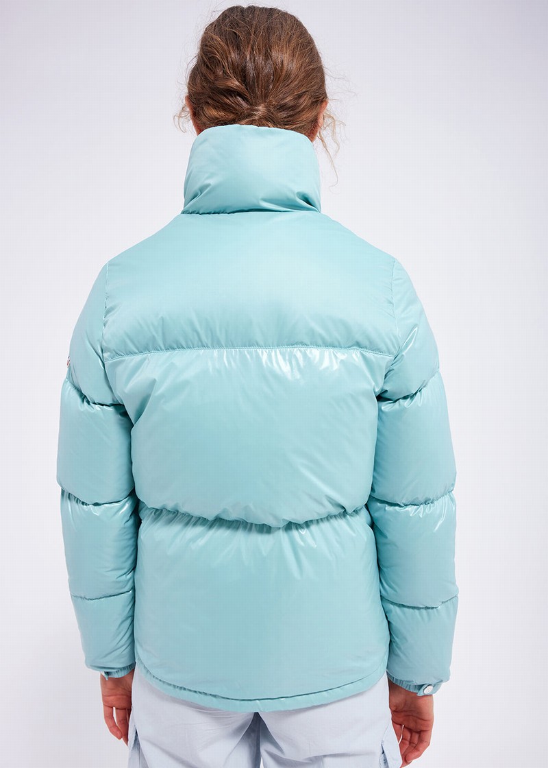 Women Pyrenex Goldin Short And Shiny Down Jackets Blue | HFV905V1695