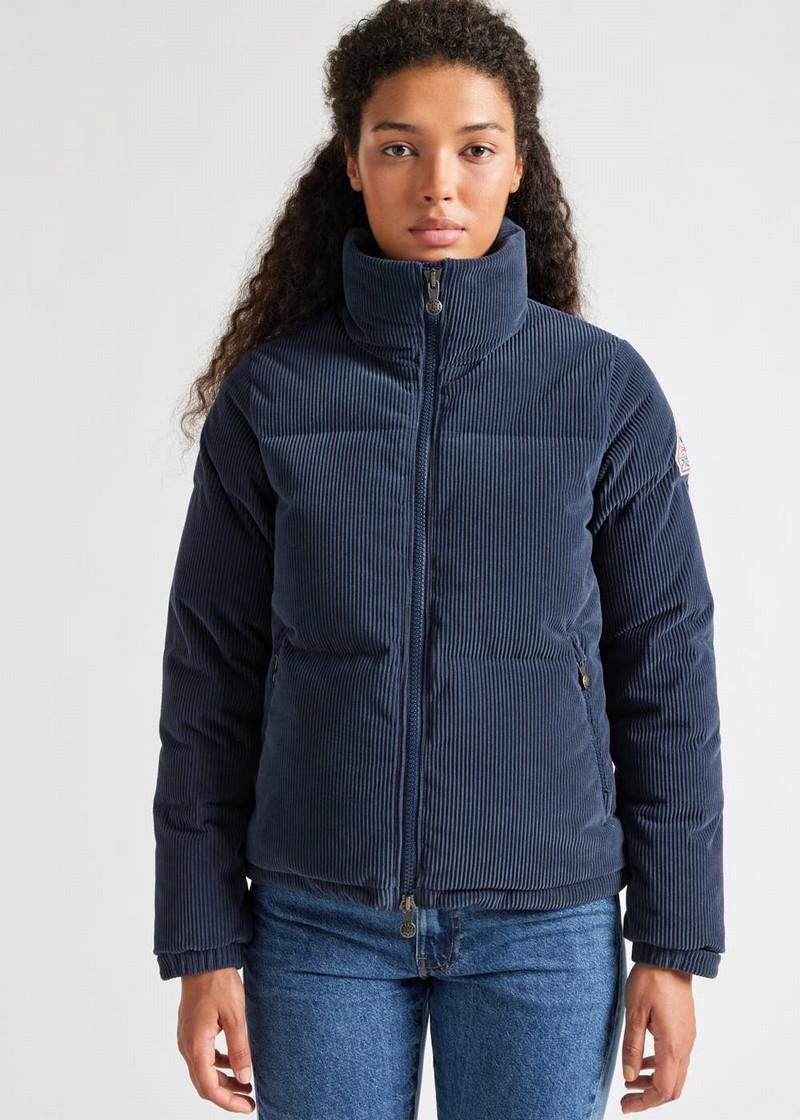 Women Pyrenex Goldin Short Down Jackets Navy | HTM090M0131