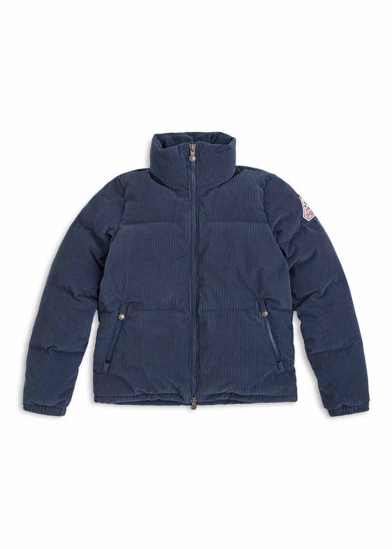 Women Pyrenex Goldin Short Down Jackets Navy | HTM090M0131