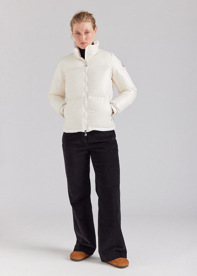 Women Pyrenex Goldin Short Shiny Down Jackets White | HRL383L5551