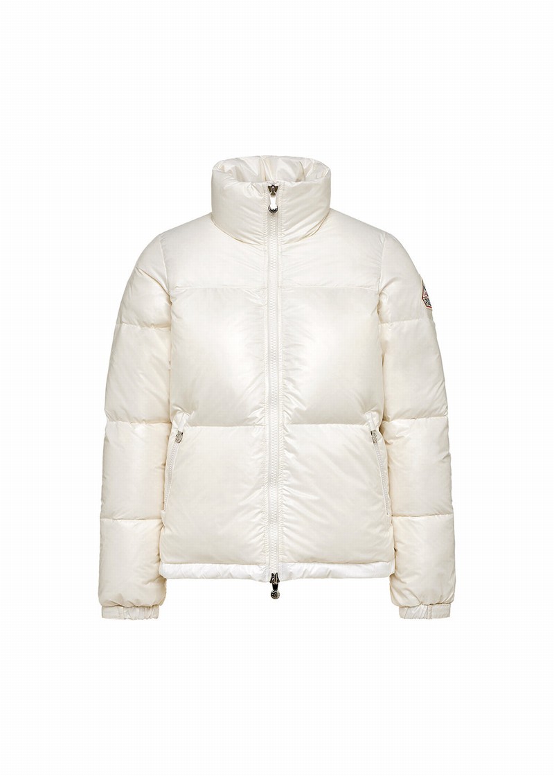 Women Pyrenex Goldin Short Shiny Down Jackets White | HRL383L5551