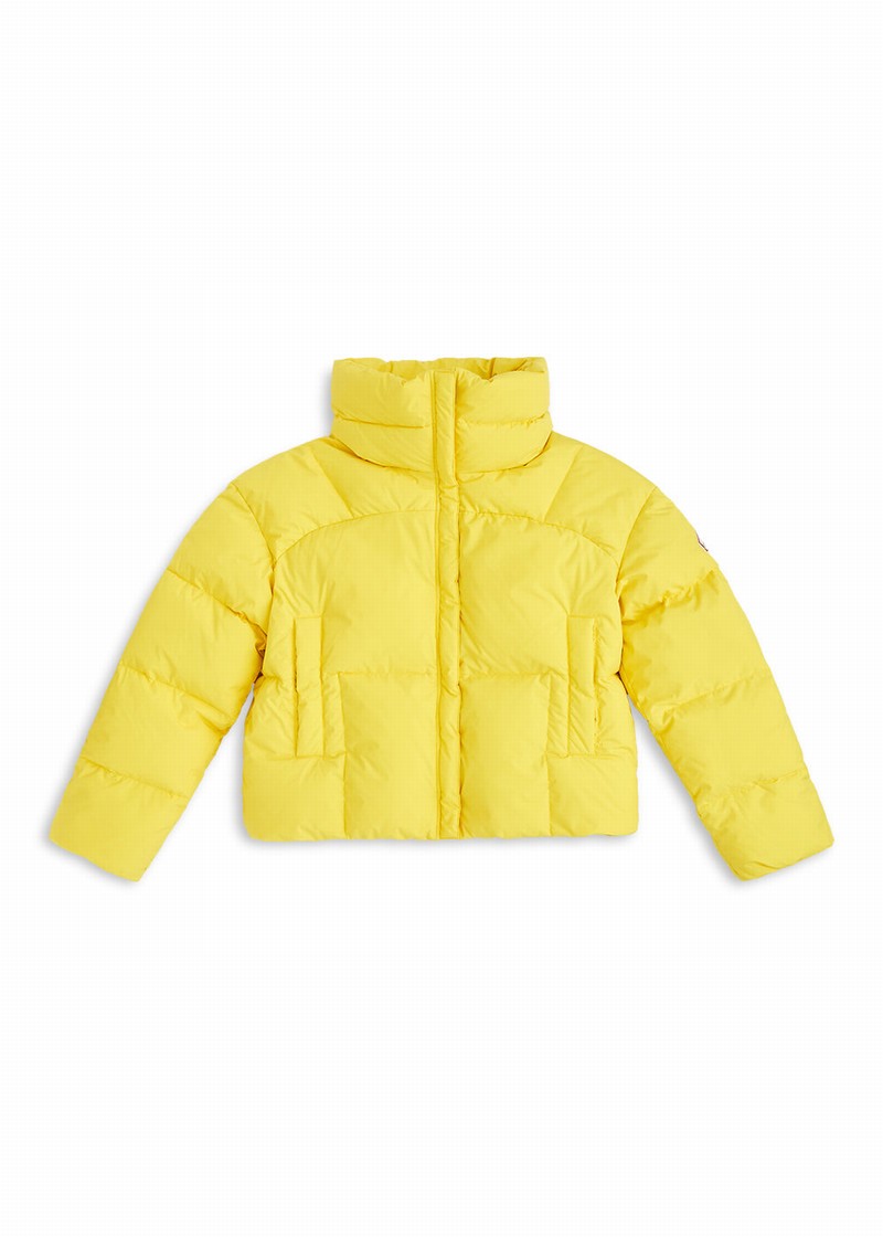 Women Pyrenex Harmonie Crop Short Down Jackets Yellow | HAW976W9156