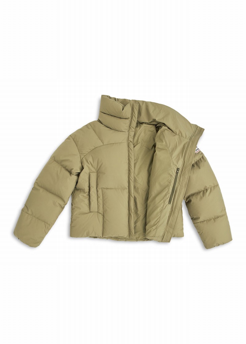 Women Pyrenex Harmonie Crop Short Down Jackets Olive | HGZ561Z3037