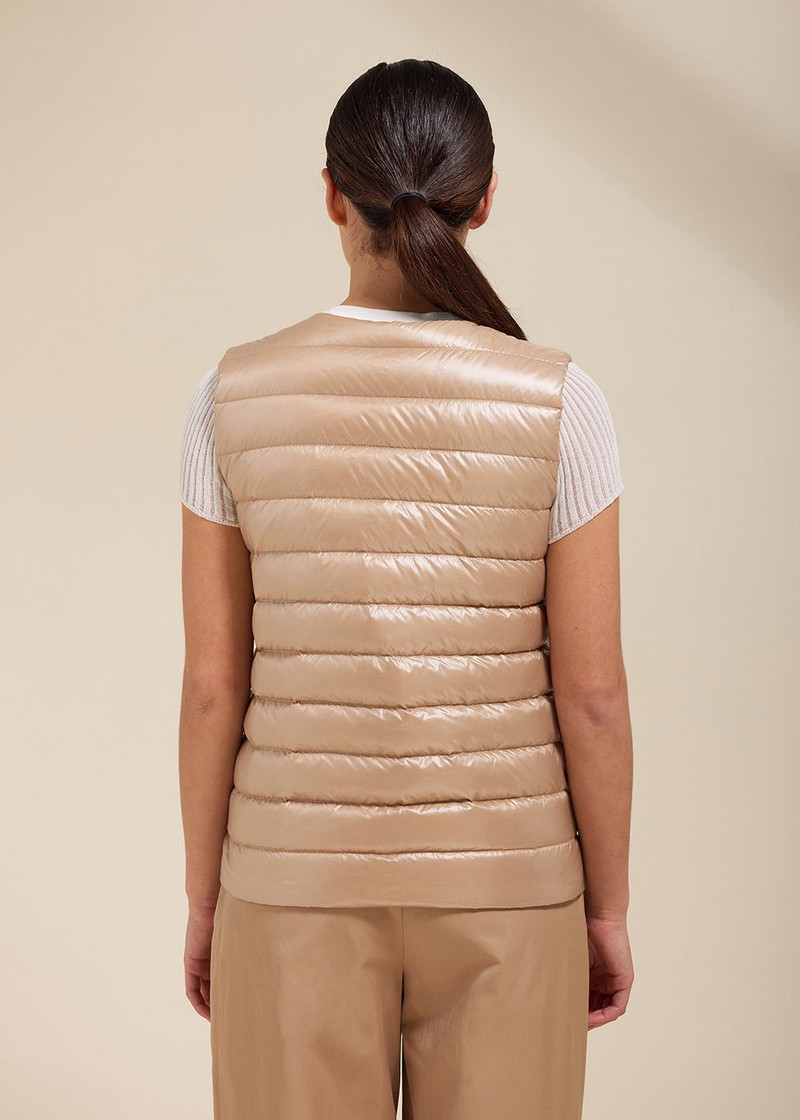 Women Pyrenex Ilaria Down Vest Beige | HBJ377J9614