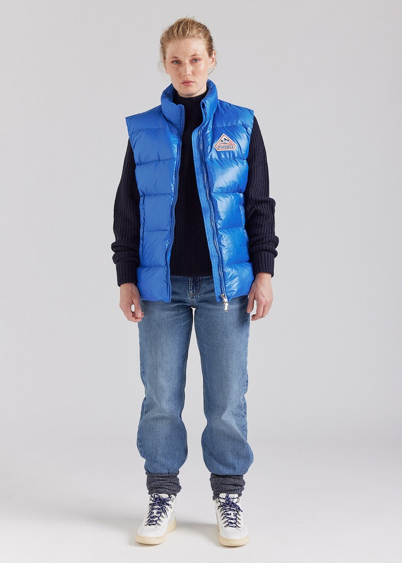 Women Pyrenex John Adriatic Sleeveless Down Vest Blue | HAY551Y4238