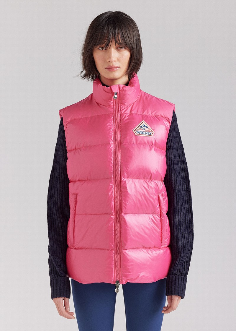 Women Pyrenex John Sleeveless Down Jackets Pink | HSL834L4170