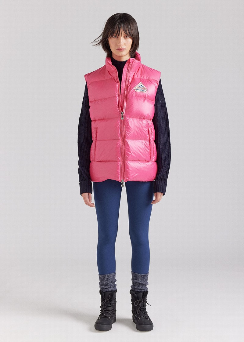 Women Pyrenex John Sleeveless Down Jackets Pink | HSL834L4170