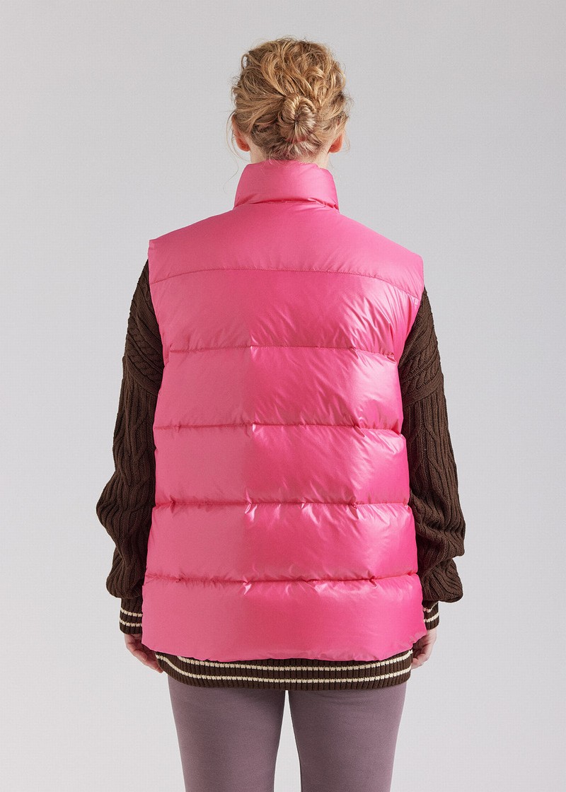 Women Pyrenex John Sleeveless Down Jackets Pink | HSL834L4170