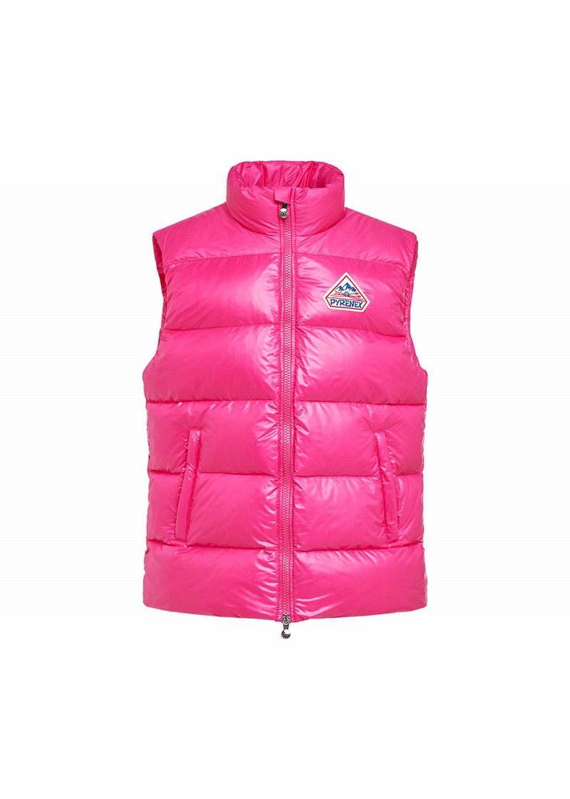 Women Pyrenex John Sleeveless Down Jackets Pink | HSL834L4170