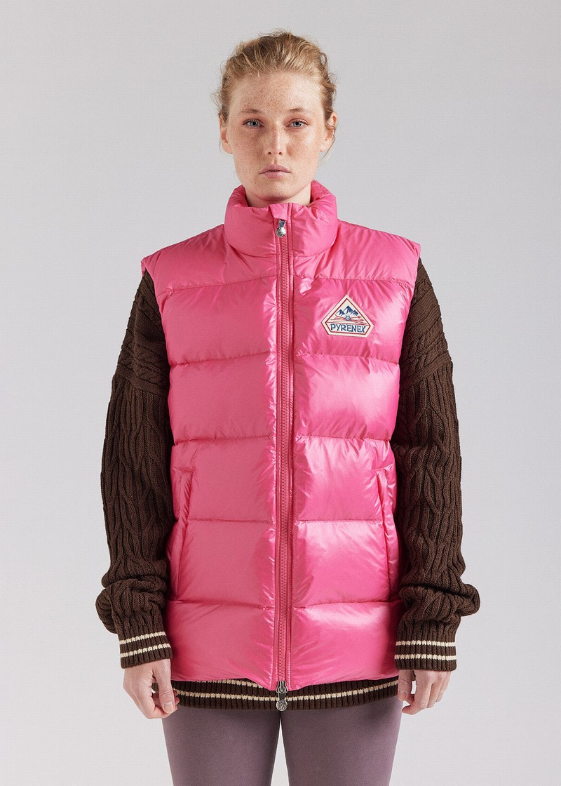 Women Pyrenex John Sleeveless Down Jackets Pink | HSL834L4170