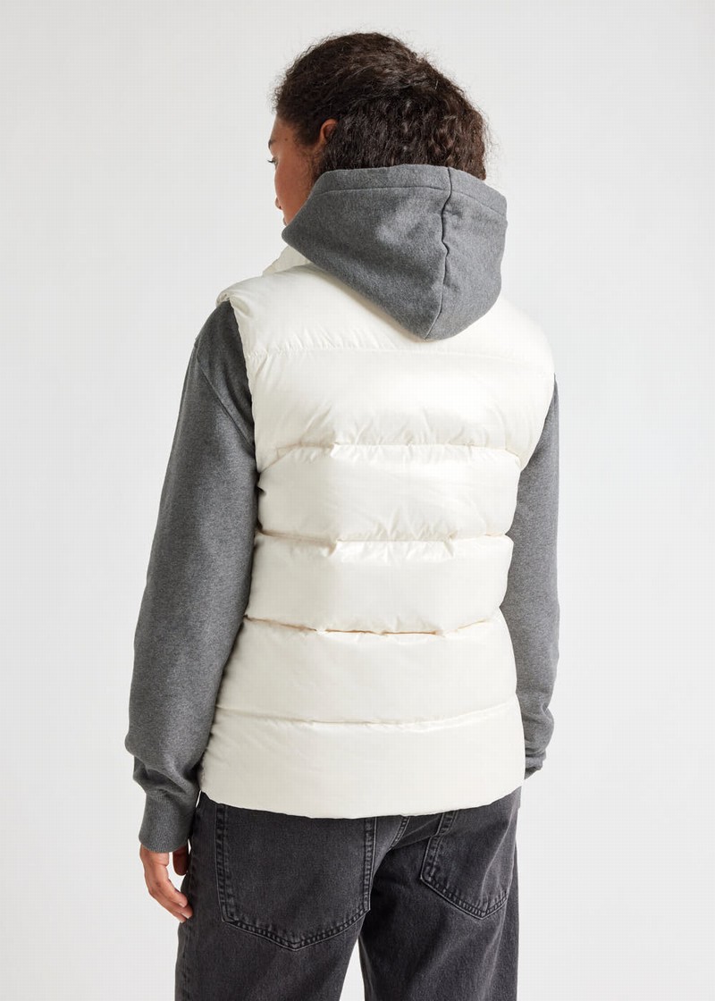 Women Pyrenex John Sleeveless Down Vest White | HAU084U5422