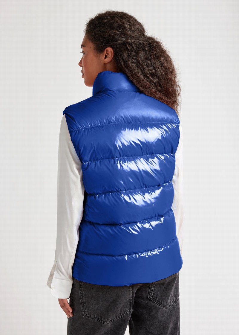 Women Pyrenex John Sleeveless Down Vest Blue | HTI700I6154